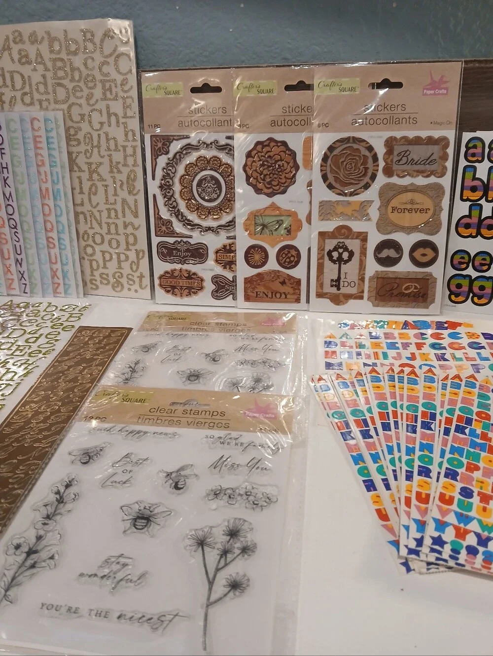 Lot of 48 Assorted Craft Stickers & Scrapbooking Bundle - Multicolor